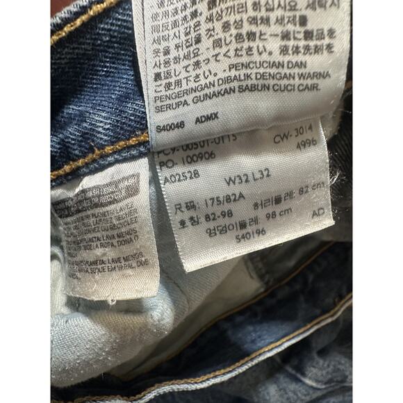 Levi's 501 Jeans Mens 32x32 Blue Denim Button Fly Straight Leg Classic Red Tab - Picture 6 of 6